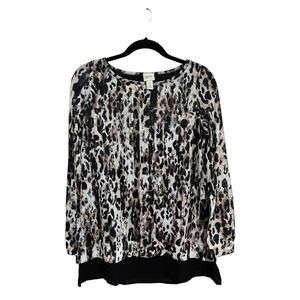 Chico’s 0 Animal Print Sweater Top SZ Small